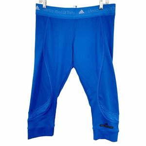 Stella Mccartney X Adidas Blue Cropped Leggings Crop Capri Womens Large Royal